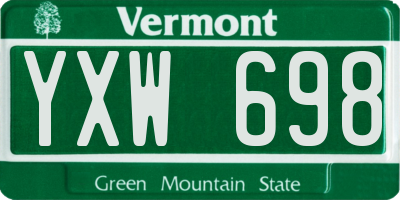 VT license plate YXW698