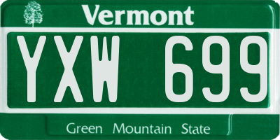 VT license plate YXW699