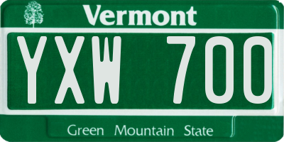 VT license plate YXW700