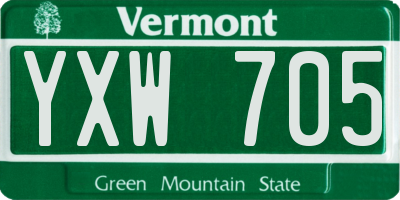 VT license plate YXW705
