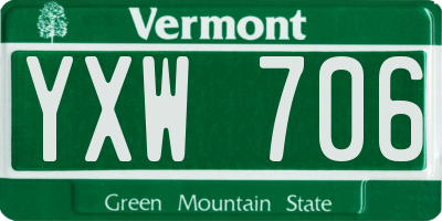 VT license plate YXW706