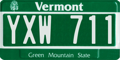 VT license plate YXW711