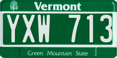 VT license plate YXW713