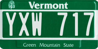 VT license plate YXW717