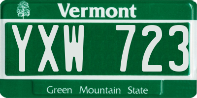 VT license plate YXW723
