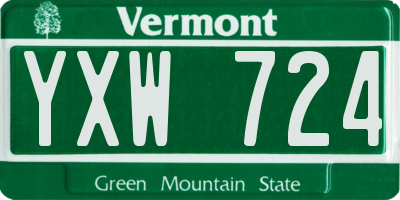 VT license plate YXW724