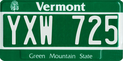 VT license plate YXW725