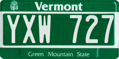VT license plate YXW727