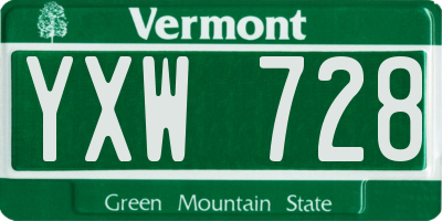 VT license plate YXW728