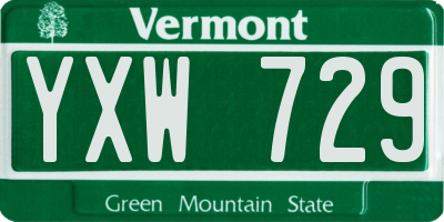 VT license plate YXW729