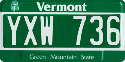 VT license plate YXW736