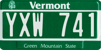 VT license plate YXW741