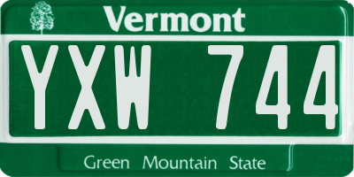 VT license plate YXW744