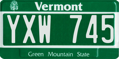 VT license plate YXW745