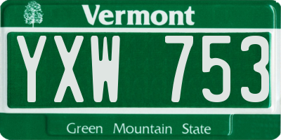 VT license plate YXW753