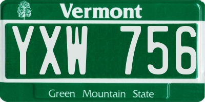 VT license plate YXW756