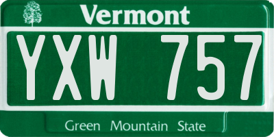 VT license plate YXW757