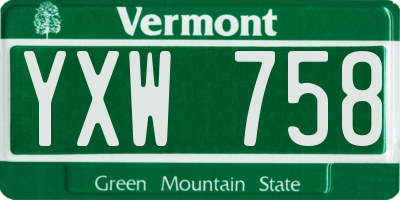 VT license plate YXW758