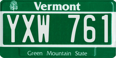 VT license plate YXW761