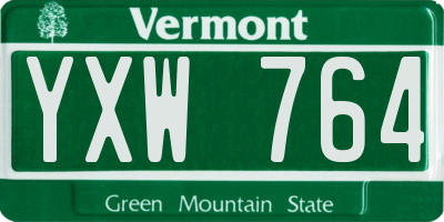 VT license plate YXW764