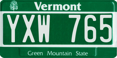 VT license plate YXW765