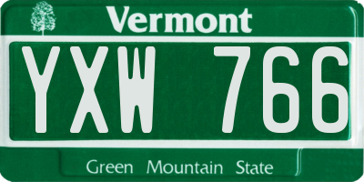 VT license plate YXW766