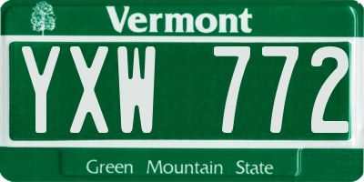 VT license plate YXW772
