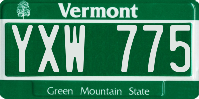 VT license plate YXW775