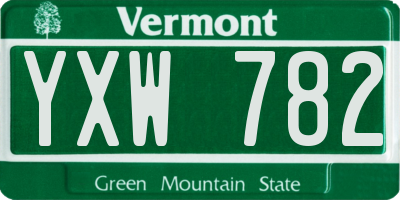 VT license plate YXW782