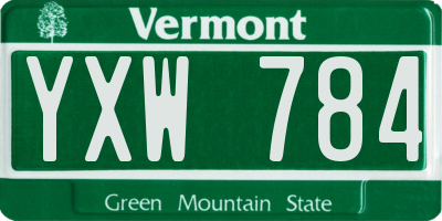 VT license plate YXW784