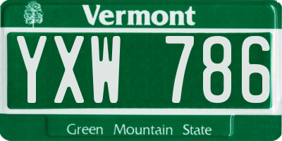 VT license plate YXW786