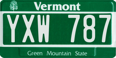 VT license plate YXW787