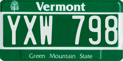 VT license plate YXW798
