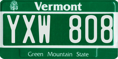 VT license plate YXW808