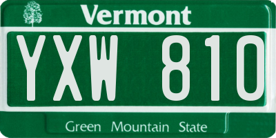 VT license plate YXW810