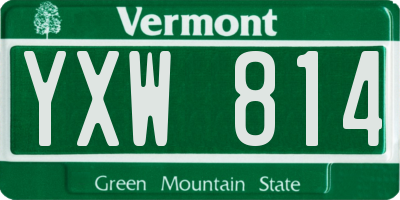 VT license plate YXW814