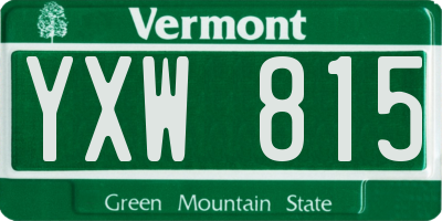 VT license plate YXW815