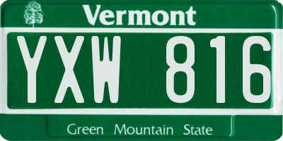 VT license plate YXW816