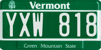 VT license plate YXW818