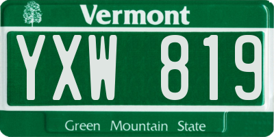VT license plate YXW819