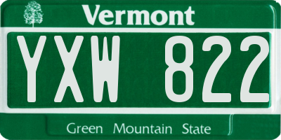 VT license plate YXW822