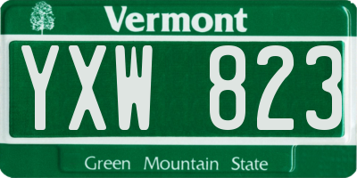 VT license plate YXW823