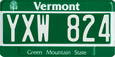 VT license plate YXW824