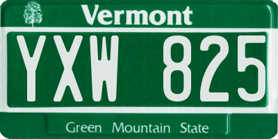 VT license plate YXW825
