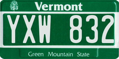 VT license plate YXW832