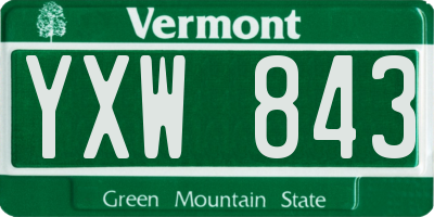 VT license plate YXW843