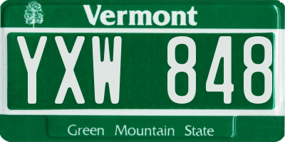 VT license plate YXW848