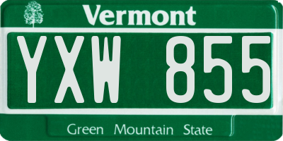 VT license plate YXW855