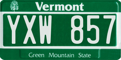 VT license plate YXW857