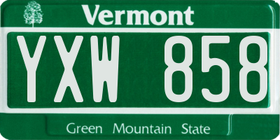 VT license plate YXW858